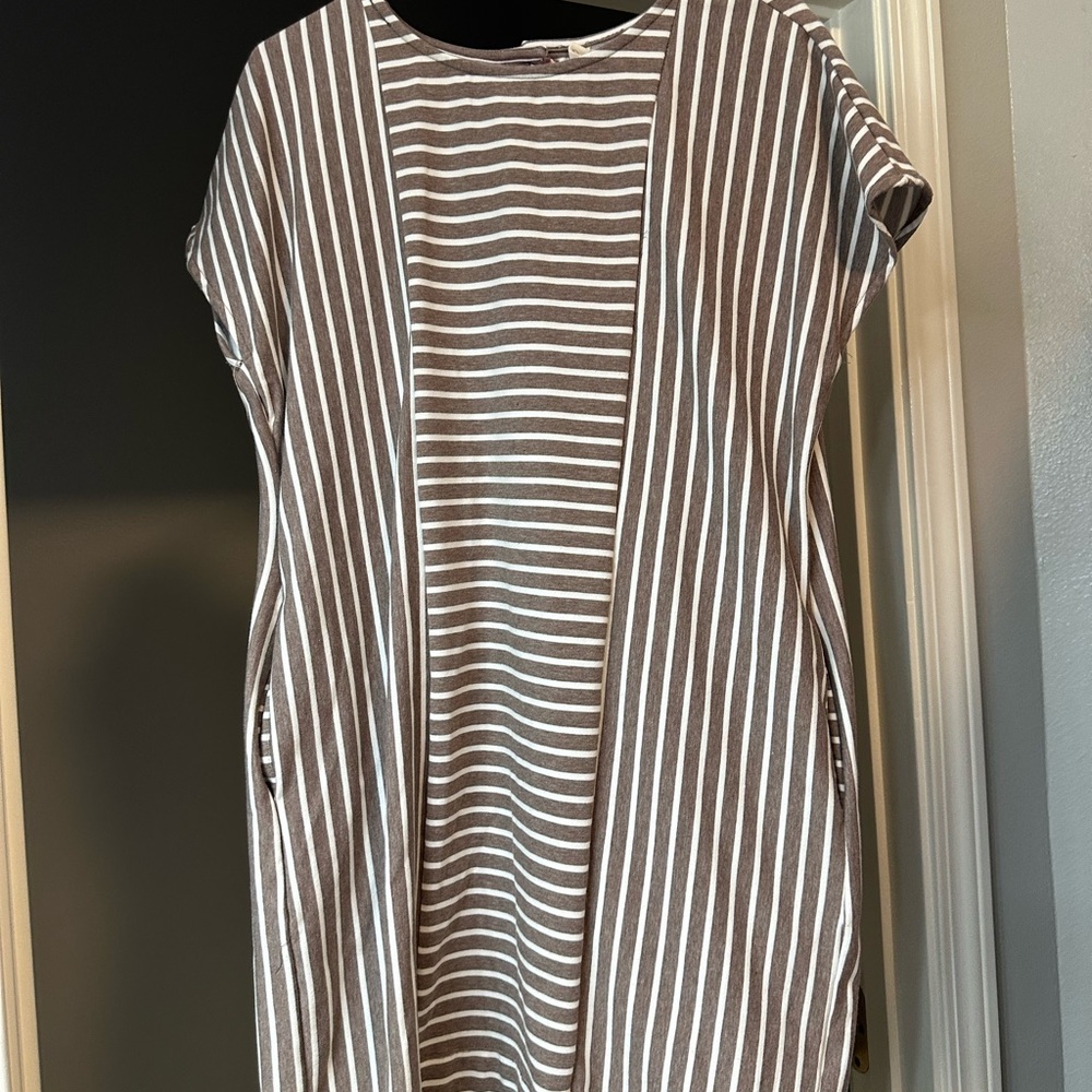 Wishlist Striped Brown and White Women's Dress